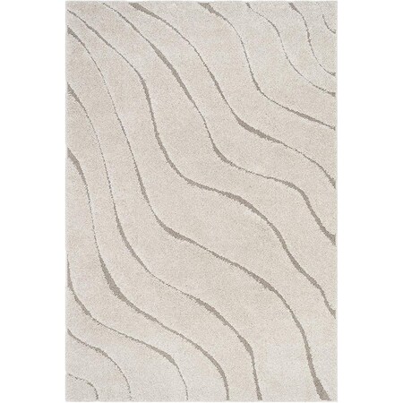 Safavieh 2 ft. 3 in. x 4 ft. Shag Accent Area Rug; Cream & Beige SG472-1113-24